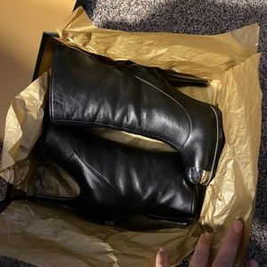 Giuseppe Zanotti Rabbit Fur Boots 36 Black Leather